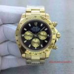 All Gold Replica Rolex Cosmograph Daytona Watch Black Gold Sub-dials